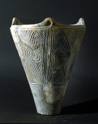 Terracotta Vase from the Jomon Period (Prehistory in Japan). Rome, National Museum of Oriental Art by Prehistoric Prehistoric