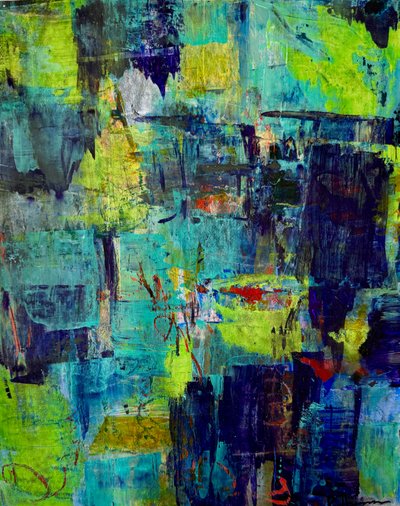 Abstract Teal Green Layers by Preston Harmon
