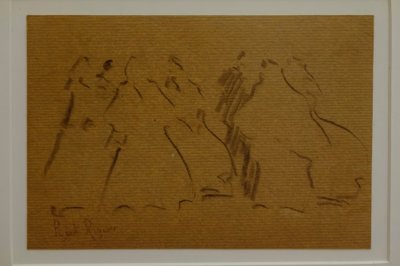 Sketch of Female Figures, Narcís Puget Riquer, Charcoal Drawing, Puget Museum, Noble House of Can LLaudis, Dalt Vila, Ibiza, Balearic Islands, Spain by Puget Riquer