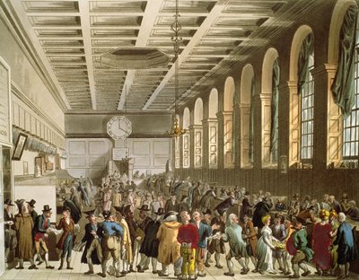 Customs House, The Long Room, from Ackermann