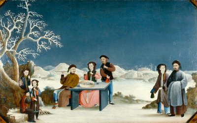 Winter Scene with Distant Fortress by Qing Dynasty Chinese School