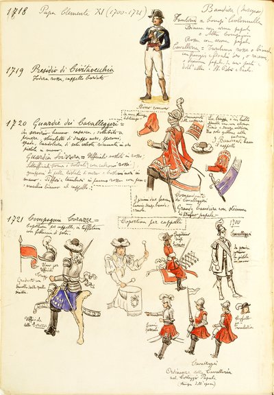Uniforms of Papal States army at time of Pope Clement XI by Quinto Cenni