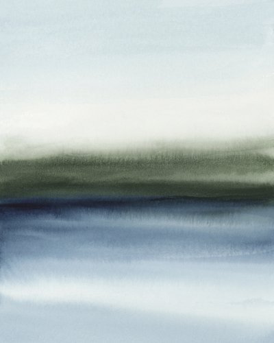 Misty Blue Green Horizon by Rachel Elise
