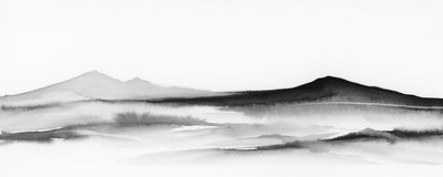 Misty Mountain Landscape by Rachel Elise