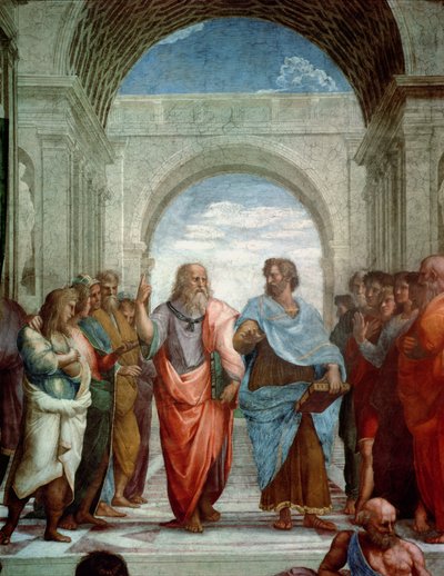 Aristotle and Plato (detail from the School of Athens) by Raffaello Sanzio Raphael
