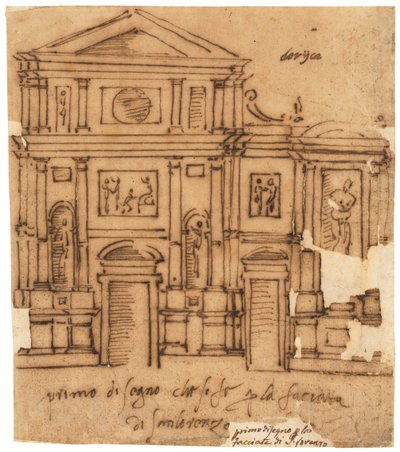 Design for the Façade of San Lorenzo, Florence by Raffaello da Montelupo