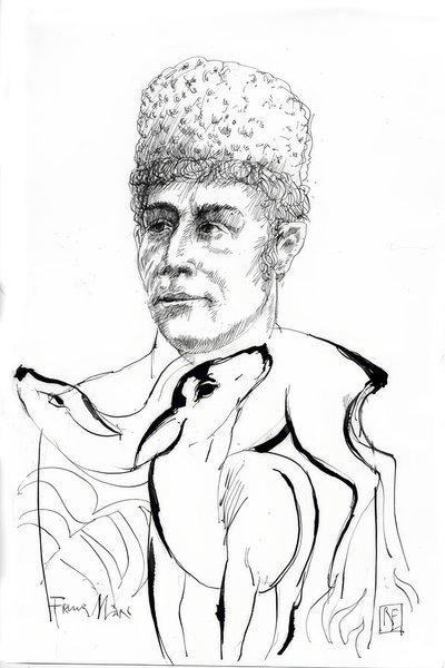 Franz Marc / Drawing by Rainer Ehrt by Rainer Ehrt