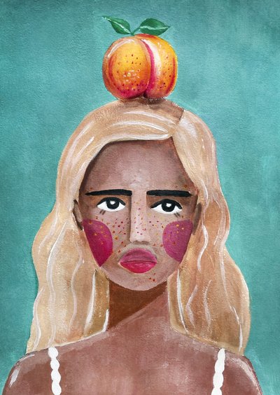 Woman With Peach by Raissa Oltmanns