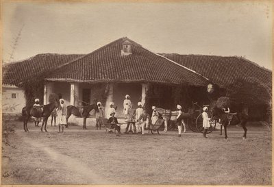 Dr. Morris and Party, Jhansi (recto) by Raja Deen Dayal