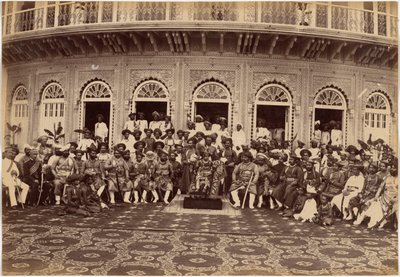 Maharaja Scindia, nobles, and high officials, Gwalior by Raja Deen Dayal