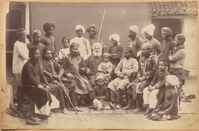 Mowhri Rahman Alli Khan family, Rewa (recto, bottom) by Raja Deen Dayal