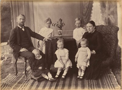 Mr. Robert Holtz and family (verso) by Raja Deen Dayal