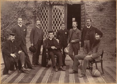 Principal and Teachers of Bishop Cotton School, Shimla (recto) by Raja Deen Dayal
