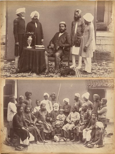 Ramkishore Singh, Rewa (recto, top); Mowhri Rahman Alli Khan Family, Rewa (recto, bottom) by Raja Deen Dayal