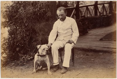 Robert Hotz Esquire and Bulldog by Raja Deen Dayal