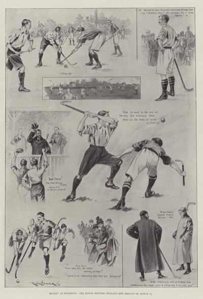 Hockey at Richmond, the Match Between England and Ireland on 11 March by Ralph Cleaver