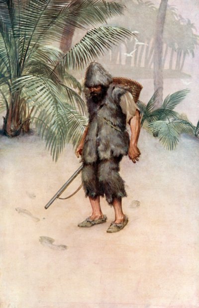 Illustration for Robinson Crusoe by Daniel Defoe by Ralph Noel Pocock
