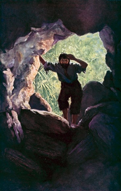 Illustration for Robinson Crusoe by Daniel Defoe by Ralph Noel Pocock