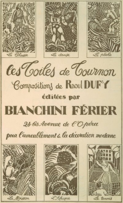 Advertisement for Tournon Fabrics by Raoul Dufy