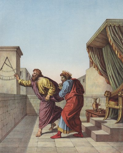 Isaiah Informing King Hezekiah of Judah That He Will Live Fifteen More Years by after Raphael