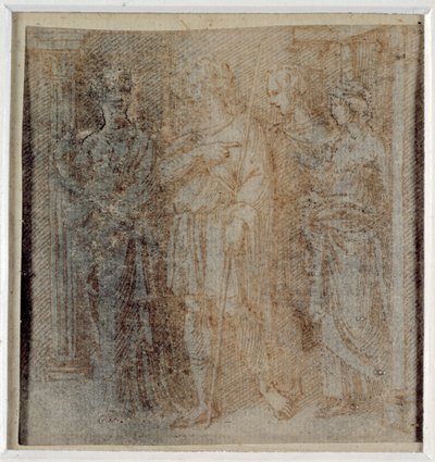 Aeneas escorted by Dido, study for the border scene of the 