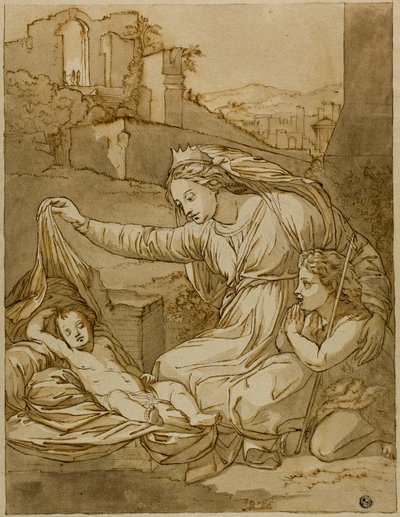 Virgin and Sleeping Christ Child with the Infant John the Baptist by Raphael