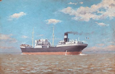 Cargo on the Gironde Estuary by Raymond Bonnefon