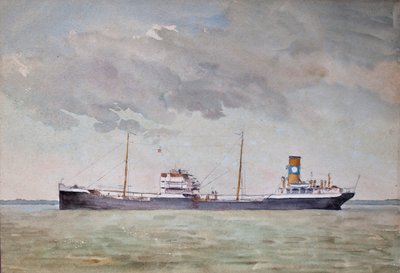 Cargo on the Gironde Estuary by Raymond Bonnefon