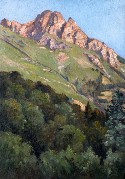 Landscape with mountain by Raymond Bonnefon