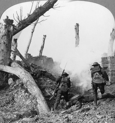 British Troops Attacking Germans Isolated in a Captured Village, World War I, c1914-c1918 by Realistic Travels Publishers