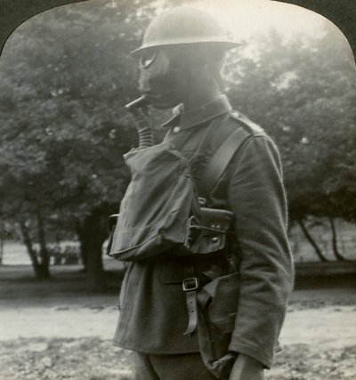 Infantry Fitted with the Latest Gas Masks and Steel Helmets, World War I, 1915-1918 by Realistic Travels Publishers