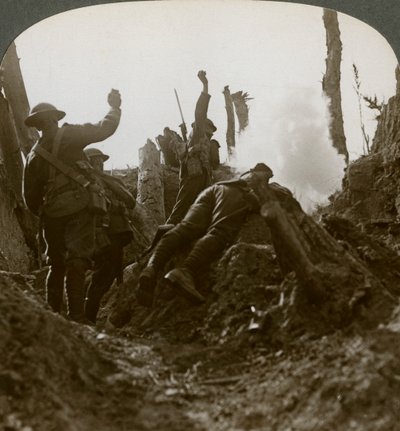 North Country troops bombing a German machine gun position, Polygon Wood by Realistic Travels Publishers
