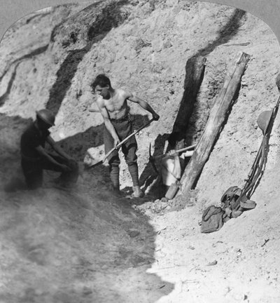 Sappers and Miners at Work, Ypres Salient, Belgium, World War I, c. 1915-1917 by Realistic Travels Publishers