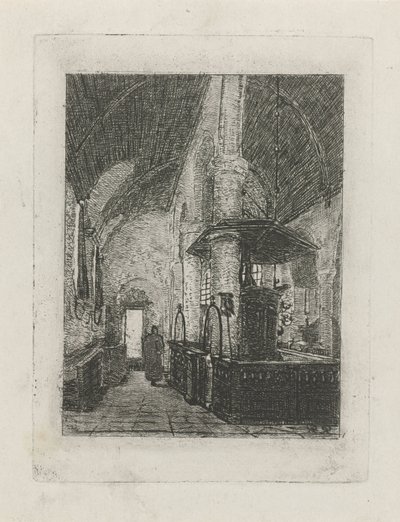 Church Interior by Reinier Evert Johannes Roeterink