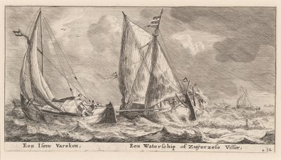 An "Isere" Vessel and a Waterschip or Zuiderzee Fishing-Boat by Reinier Nooms, called Zeeman