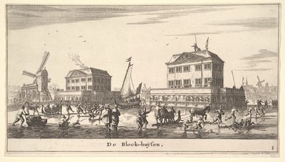 Winter Scene at the Blockhouse in Amsterdam, 17th Century by Reinier Zeeman