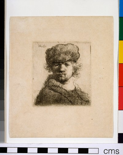 Self-portrait in a Heavy Fur Cap by Rembrandt van Rijn
