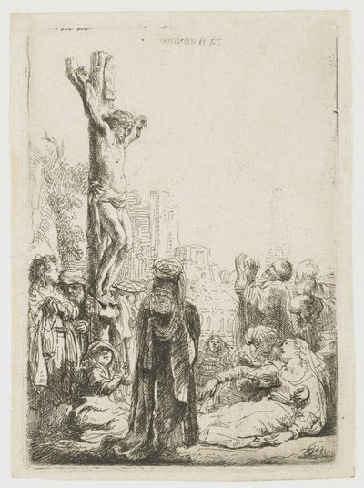 A Blind Hurdy-Gurdy Player and Family Receiving Alms by Rembrandt van Rijn
