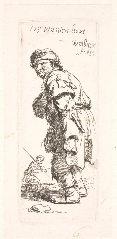 A Peasant: One of a Pair, Calling Out by Rembrandt van Rijn