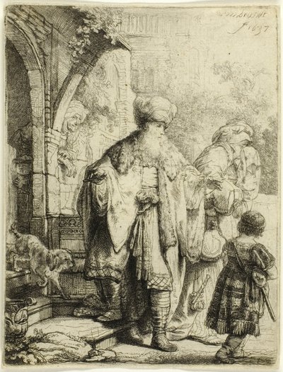 Abraham Casting out Hagar and Ishmael by Rembrandt van Rijn