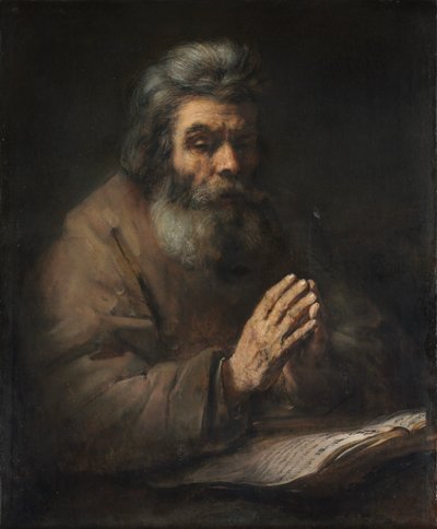 An Elderly Man in Prayer, 1660s or later by Rembrandt van Rijn
