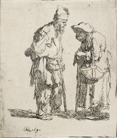 Beggar Man and Beggar Woman Conversing, 1630 by Rembrandt van Rijn