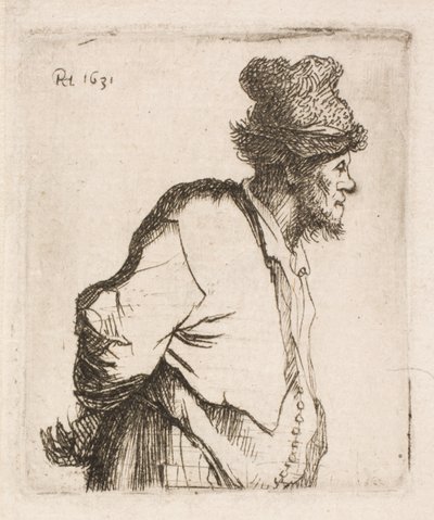 Peasant with hands on back by Rembrandt van Rijn