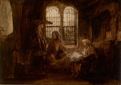 Christ Conversing with Martha and Mary, ca 1652 by Rembrandt van Rijn