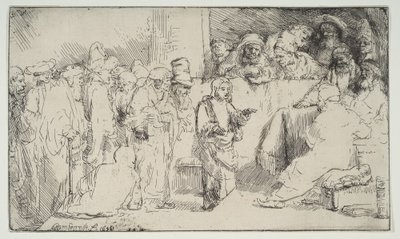 Christ Disputing with the Doctors, a sketch, 1652 by Rembrandt van Rijn
