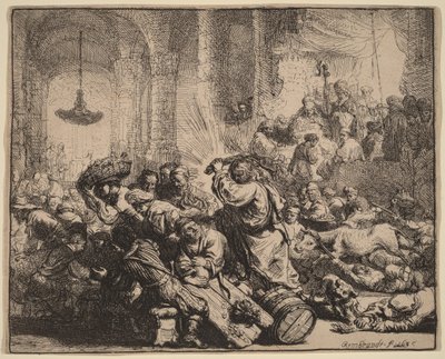 Christ Driving the Money Changers from the Temple by Rembrandt van Rijn