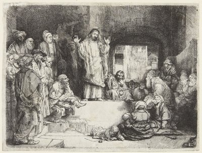 Christ Preaching by Rembrandt van Rijn