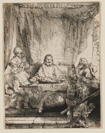 Christ at Emmaus: The Larger Plate by Rembrandt van Rijn