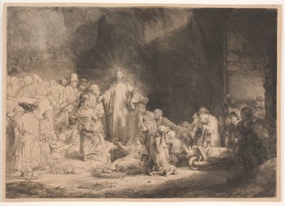 Christ with the Sick Around Him, Receiving Little Children (The Hundred Guilder Print) by Rembrandt van Rijn