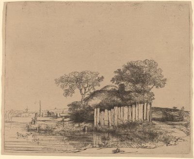 Cottage with a White Paling by Rembrandt van Rijn